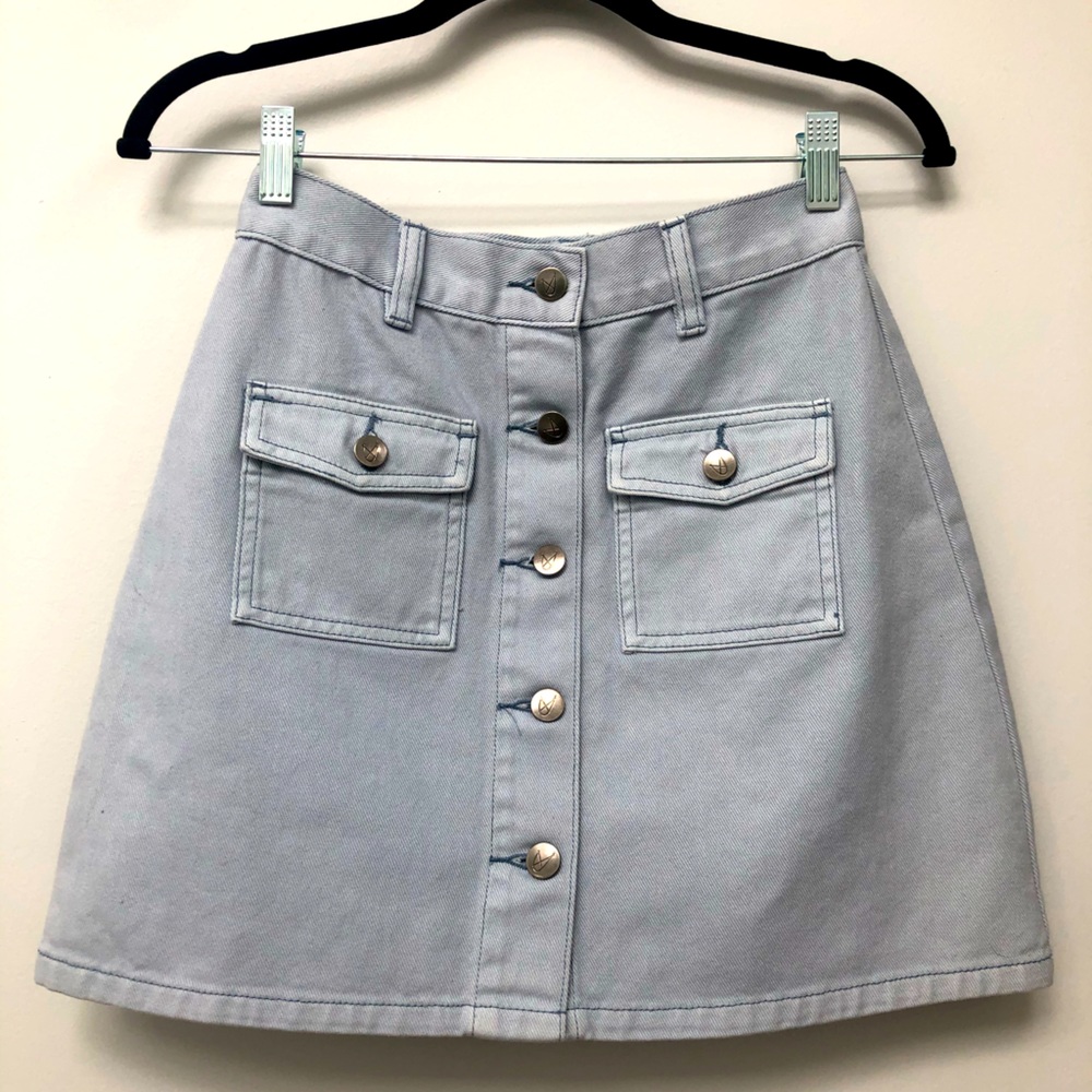 MINKPINK Denim Blue Mini Skirt
